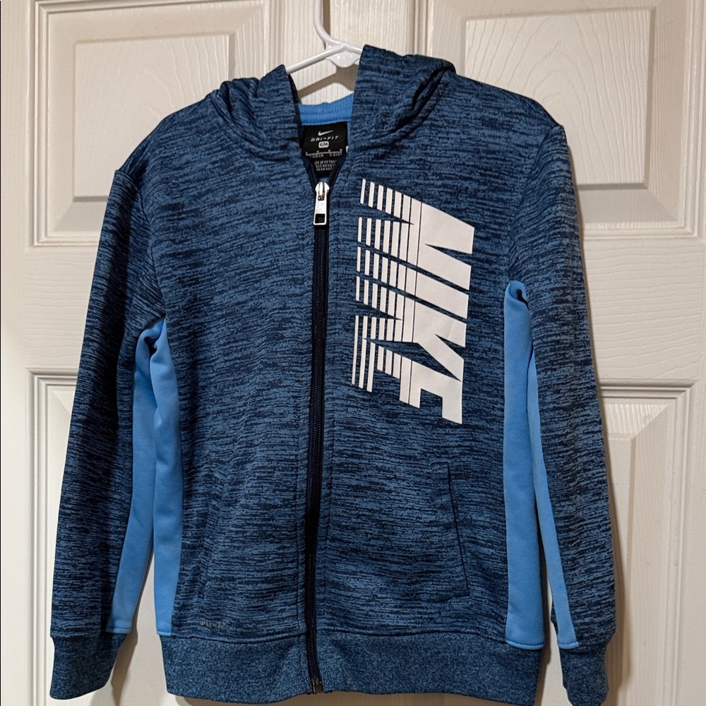 Nike Kids Heathered Blue Zip-Up Hoodie